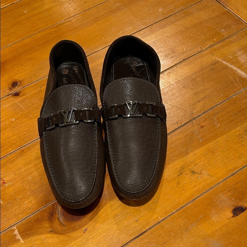 Louis Vuitton Black Textured Loafers